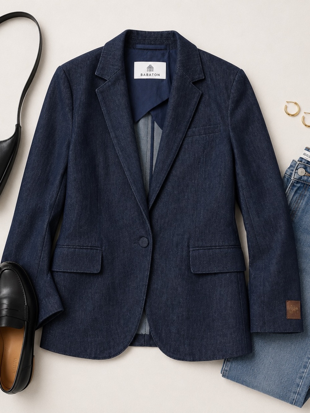 Babaton Adaptation Blazer – Navy Tailored Relaxed Fit Blazer